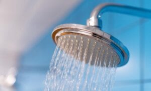 Cold Water Coming From Silver Showerhead