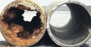 hard water sediment in pipes. 