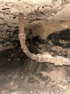 Rusted cast iron sewer pipes needing to be replaced